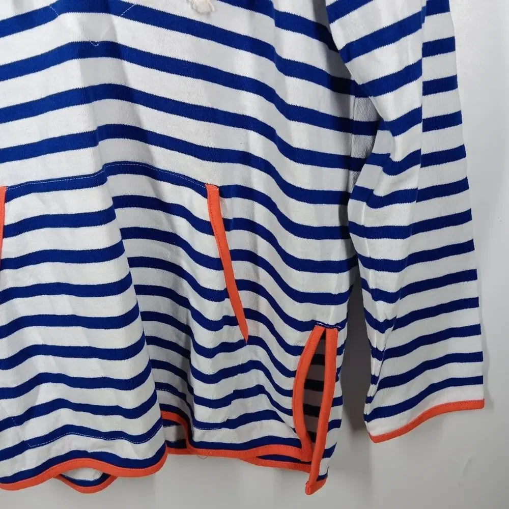 J Crew Weekend Tipped V Neck Hoodie Striped size XS